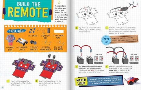 KLUTZ Wired Remote Race Car: Maker Lab STEM Kit, 9.8" x 2.5" x 11.8" in Saudi Arabia