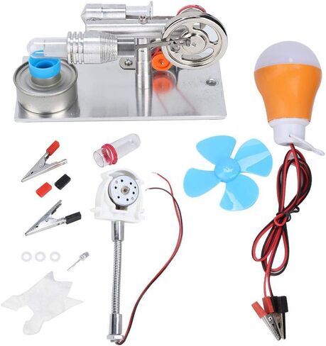 Stirling Engine, T Type Fan Hot Air Electricity Miniature Generator Stirling Engine Electricity Generator Stirling Engine Model Physics Steam in Saudi Arabia