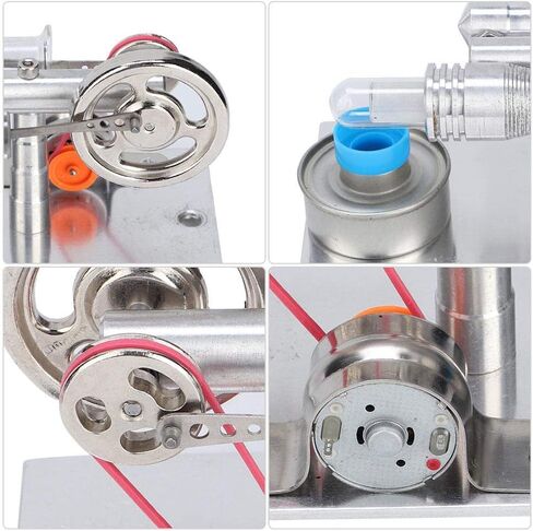 Stirling Engine, T Type Fan Hot Air Electricity Miniature Generator Stirling Engine Electricity Generator Stirling Engine Model Physics Steam in Saudi Arabia