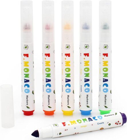 أقلام تلوين قابلة للغسل من ليبزي، 6 ألوان للأطفال الصغار من عمر 2 إلى 4 سنوات، لوازم مدرسية فنية غير سامة ذات خط عريض على شكل زهرة موناكو in Kuwait