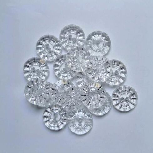 30 PCS Craft New Clear Flower Acrylic Buttons Sewing Craft 2 Holes Button for Clothes Decor (Clear, 15mm) in Saudi Arabia