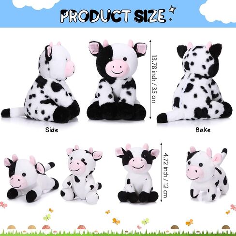 Sumind 5 Pcs Cow Plush Animals Set Mommy Cow Stuffed Animal with 4 Baby Cute Cows in Her Tummy Mommy Cow and Baby Small Plush Cow for Boys Girls(Adorable) in Saudi Arabia