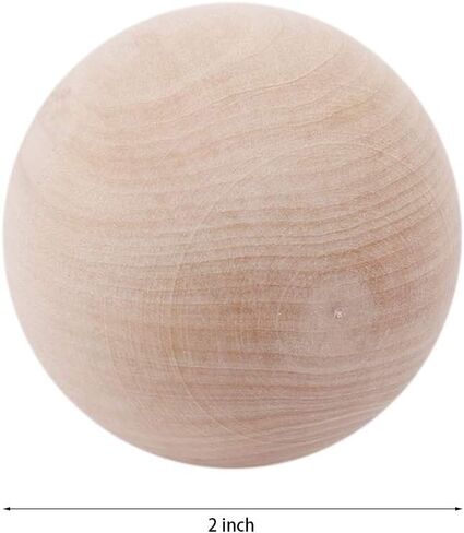 8 قطع 5.08 سم كرة خشبية مستديرة كبيرة من الكرات الخشبية الطبيعية غير مكتملة كرات خشبية خشبية خشبية لصناعة مشاريع DIY البناء، لعبة فنية للأطفال in Kuwait