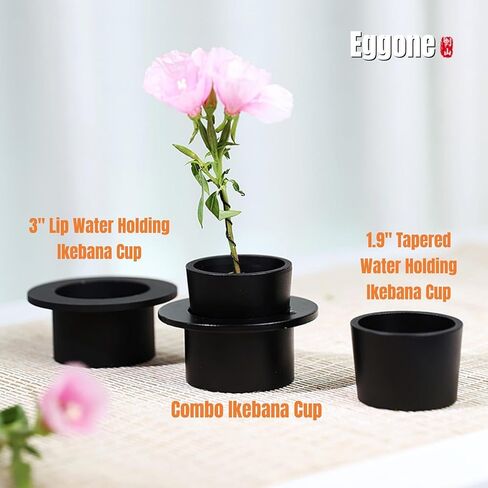 كوب من الالومنيوم الاسود مقاس 3 انش لحمل ماء الشفاه مع اداة كينزان اليابانية ايكيبانا مقاس 32 ملم يناسب سلك سلك المكتب 2 انش وحلقات غطاء فتحة وطاولة ضيوف الزفاف وترتيبات زهور صغيرة in Kuwait