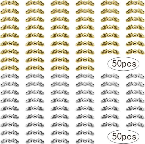 100 قطعة من خرز فاصل جناح الملاك العتيق من سبيكة التبت على شكل فراشة وجناح الجنية، إكسسوارات خرز ساحرة لصنع المجوهرات بنفسك، زينة زفاف الكريسماس، لونين in Kuwait