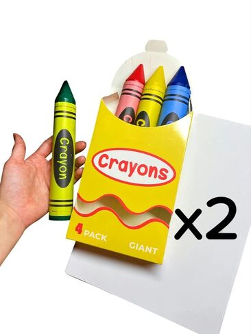 CraCycle DIY 4 Giant Crayons, Craft Project, Gift Maker, 2 Silicone Molds & Complete Accessories to Make 4 Giant Crayons in a Giant Crayon Box, Reusable in Kuwait