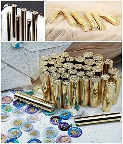 craspire الشمع ختم ختم زهر الكرز، ختم الشمع طوابع زهرة صغيرة النحاس ختم بندقية الشمع ختم 15mm لظرف دعوة الزفاف زخرفة زجاجة الديكور هدية بطاقة in Kuwait
