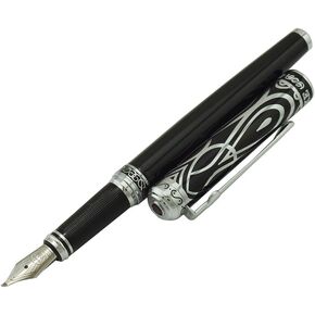 Lanxivi Duke Ruby Fude Pen Calligraphy Fountain Pen Fine to Broad Size for Signature and Art Drawing with Pen Pouch