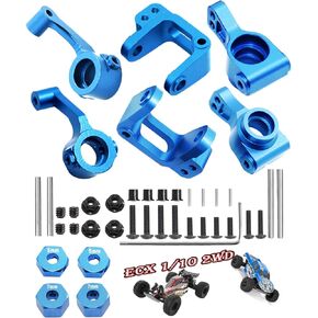 ARRCat Alloy Caster Block&Steering Blocks&Rear Stub Axle Carriers Upgrades Parts for Ecx 1/10 2WD Ruckus/Axe/Brutus/Circuit/AMP MT/AMP DB/AMP Crush/K&N Torment,RC Hop-Up Parts,Blue