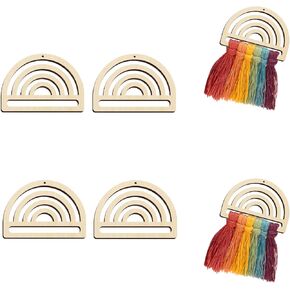 Macrame Earring Blanks Wood Earring Findings DIY Rainbow Earrings Pendants for Women Jewelry Making 1.6"x1.1" -24pcs