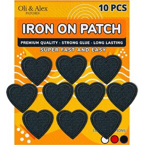 Iron On Patches - Red Heart Patch 10 pcs Iron On Patch Embroidered Applique1.29 x 1.22 inches (3.2 x 3.1 cm) A-158