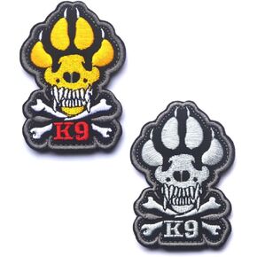 Psychiatric Service Dog Patch Hook and Loop Tactical Morale Applique Fastener Military Embroidered Patch 2Pcs (Color 9)