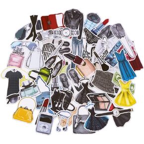 ملصقات الملابس العصرية للفتيات من ALOHA SUN، ألبوم مجلة سجل القصاصات للسفر / ملصقات عصرية مقاومة للماء لتزيين الكمبيوتر المحمول وأمتعة التزلج وزجاجة مياه قارورة مائية (64 قطعة) in Kuwait