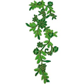 Pack of 2 Wisteria Vine Rattan Sew Iron on Applique Embroidered Patches-Coffee in Saudi Arabia