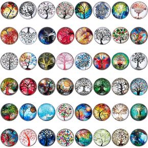 SUNNYCLUE 1 Box 48Pcs Snap Buttons Jewelry Charms Snap Jewelry Charm 18mm Butterfly Bird Owl Glass Snaps Button Bulk Interchangeable Buttons for Jewelry Lanyard Necklace Bracelets Adult DIY Craft