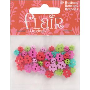 C.R. Gibson, Colorful Hearts Blumenthal Lansing Favorite Findings Mini Shaped Buttons, 49/Pkg