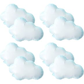 8PCS White Cloud Gender Reveal Baby Foil Balloon - Rainbow/Blue Sky White Clouds Party/Kids Baby Shower Party theme Birthday Party Decorations Supplies Favors （28 Inches） in Saudi Arabia