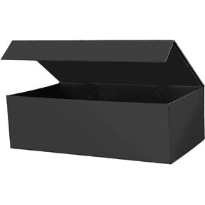 Gift Box 12x7x4 Inches, Groomsman Box, Rectangle Collapsible Box with Magnetic Lid, Large Wrap Cardboard Paper Shipping Storage Box, Presents Box for Wedding Christmas Birthdays (Matte Black) in Kuwait