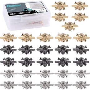 Cimeton 30Pcs Gold Silver Gunblack Skull Prong Studs for Leather Craft Decorations in Kuwait