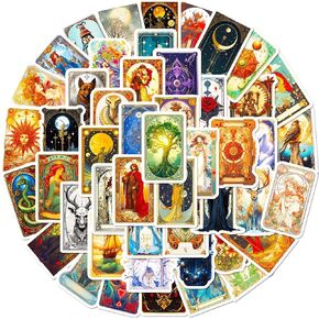 ملصقات لاغوم دريمبوت التارو، ملصقات زودياك، علم التنجيم للديكور لزجاجات المياه، كمبيوتر محمول فني للأطفال والمراهقين والبنات البالغين، لوح تزلج مقاوم للماء-50 قطعة (التارو) in Kuwait