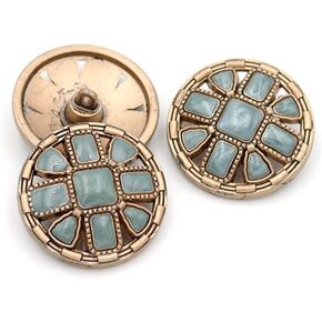 Metal Button Colored Button Sew on Clothes Decorative Buttons for Clothing 5pcs(Green,18mm)