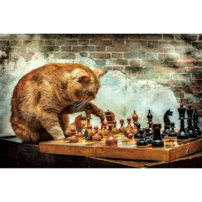 Ingooood- Jigsaw Puzzle 1000 Pieces- Sneak Peek Series-Somali Cat_IG-0820 Entertainment Toys for Adult Special Graduation or Birthday Gift Home Decor in Kuwait