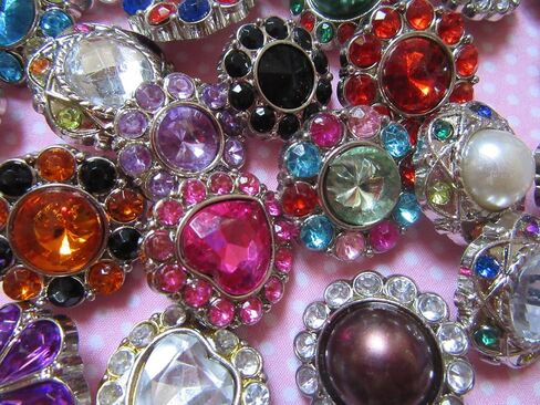YYCRAFT 30 Rhinestone Button Centers Grab Bag Lot Assorted Colors Shape and Sizes Scrap Booking Hair Bows Flower Headband Centers (Mix Colors) in Saudi Arabia