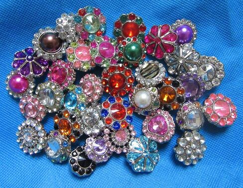 YYCRAFT 30 Rhinestone Button Centers Grab Bag Lot Assorted Colors Shape and Sizes Scrap Booking Hair Bows Flower Headband Centers (Mix Colors) in Saudi Arabia