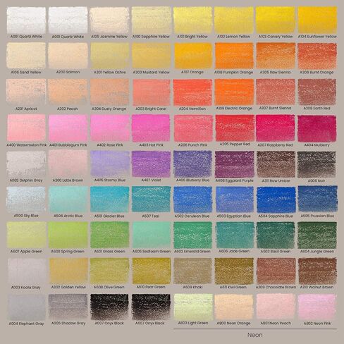 Arteza Soft Pastels for Artists, Set of 72 Art Chalk Sticks, Bright, Vibrant, and Neutral Pastels Art Supplies for Drawing, Blending, Layering, and Shading, Professional Art Supplies for Artists in Saudi Arabia