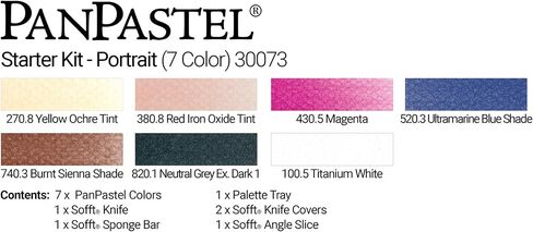 PanPastel 30073 مجموعة ألوان باستيل فائقة النعومة للفنانين مكونة من 7 ألوان مع أدوات ناعمة وصينية لوحة الألوان in Kuwait