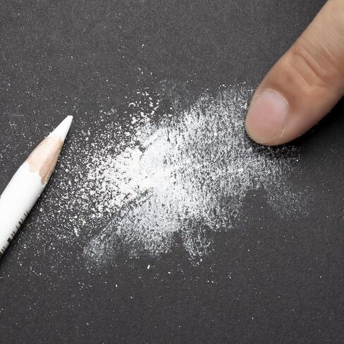 Pasler white charcoal pencils kit- including Soft,Medium,Hard white charcoal pencils and a sharpener,great for drawing, sketching, shading, blending (set of 4) in Kuwait