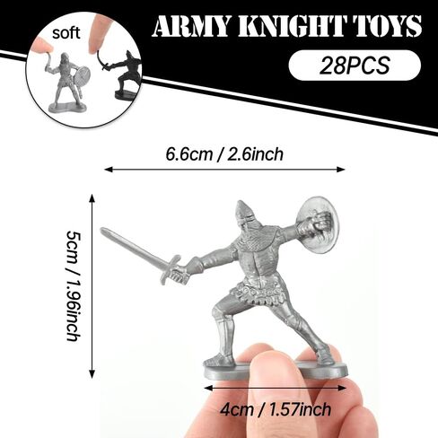 HUIANER Army Knight Models 28PCS Medieval Knight Military Figures Models Medieval Soldiers Warrior Horse Model Soldier Models in Kuwait