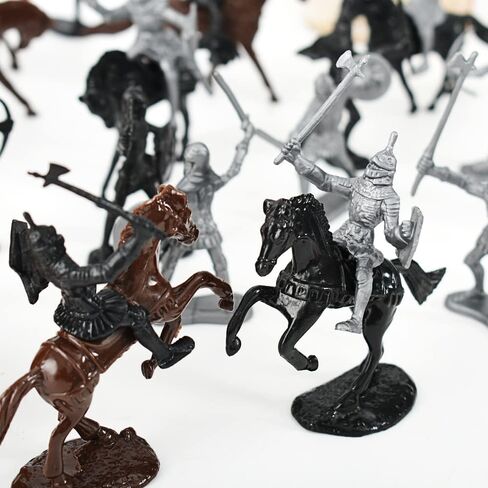 HUIANER Army Knight Models 28PCS Medieval Knight Military Figures Models Medieval Soldiers Warrior Horse Model Soldier Models in Kuwait