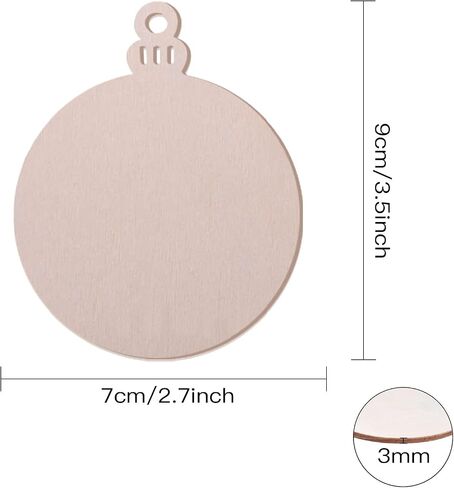 Lainrrew 30 Pcs Wooden Cutouts, Unfinished Wooden Ornaments Christmas Tree Hanging Ornaments Wood Slices with Jute Twine for Christmas Holiday Decorations DIY Crafts (Christmas Tree) in Kuwait