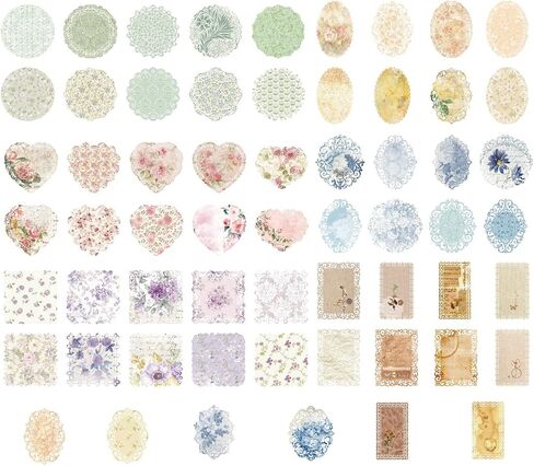 قطع من قصاصات الزهور الورقية من الدانتيل لسكرابوكينغ، 60 قطعة من لوازم المجلات القديمة غير المرغوب فيها، قطع ورق القصاصات للمذكرات غير المرغوب فيها، صناعة البطاقات، الحرف اليدوية اليدوية، زخارف مخططي الألبومات in Kuwait