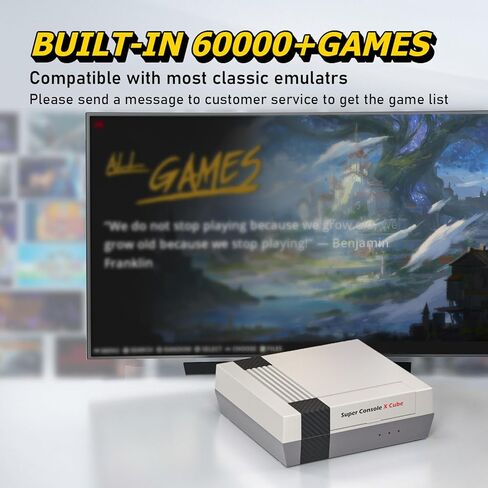 وحدات تحكم ألعاب الفيديو Super Console X Cube Retro Game Console مع أكثر من 60,000 لعبة كلاسيكية، وحدات تحكم ألعاب، نظام ألعاب التوصيل، 2 وحدة تحكم ألعاب لاسلكية (256 جيجا) in Kuwait
