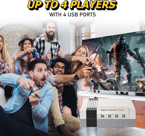 وحدات تحكم ألعاب الفيديو Super Console X Cube Retro Game Console مع أكثر من 60,000 لعبة كلاسيكية، وحدات تحكم ألعاب، نظام ألعاب التوصيل، 2 وحدة تحكم ألعاب لاسلكية (256 جيجا) in Kuwait