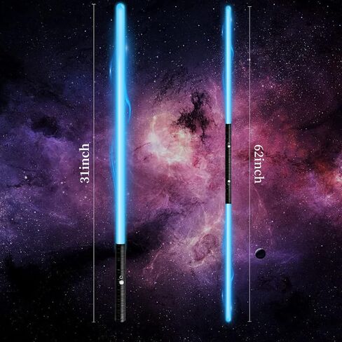 Amaxshiirchy Lightsaber 2 حزمة RGB 15 لونًا معدنيًا Hilt FX Light Sabre Attery قابلة لإعادة الشحن 2 في 1 مزدوجة الشفرات FX Dueling Light Sabre Cosplay Toy 3 وضع الصوت Light Sword Forge in Saudi Arabia