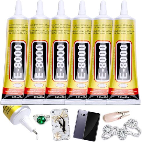 4 قطع × 25 مل E8000 غراء معدني شفاف للمجوهرات، ترقية لاصق E-8000 شفاف لاصق نسيج سائل شفاف لإصلاح الهاتف، زجاج، خشبي، حرف مجوهرات حجر الراين، أكواب DIY in Kuwait