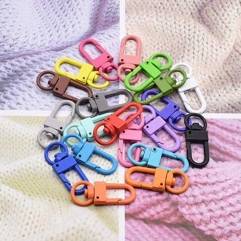 خطاف ربط دوار 50 حبل قصير من RAYNAG مشابك مخلب جراد البحر المعدنية عالية التحمل لحلية الظهر، سحاب سحب، مشاريع الخرز، مشابك صغيرة ملونة in Kuwait