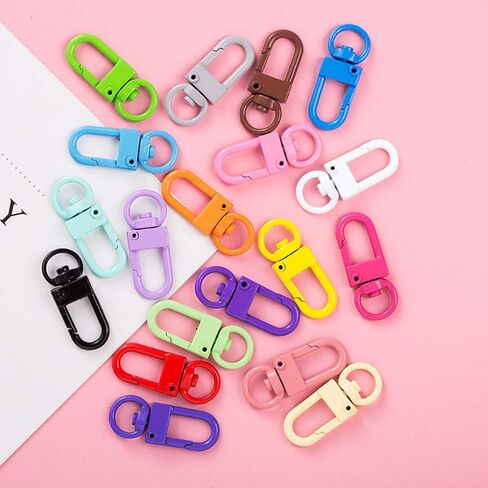 خطاف ربط دوار 50 حبل قصير من RAYNAG مشابك مخلب جراد البحر المعدنية عالية التحمل لحلية الظهر، سحاب سحب، مشاريع الخرز، مشابك صغيرة ملونة in Kuwait