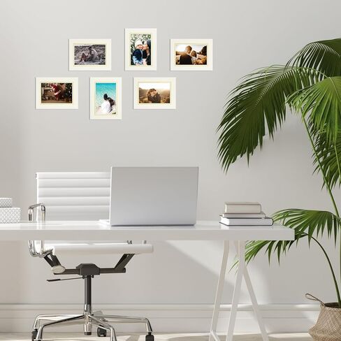 Golden State Art، 25 حزمة، إطار صور من الورق المقوى مقاس 4X6، بطاقات إطار صور ورقية مع حامل للاستخدام بنفسك، التخرج، حفلات الزفاف، أبيض مع بطانة فضية in Kuwait