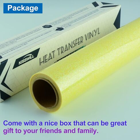 KISSWILL يتوهج في الظلام بالحديد على الفينيل HTV نقل الحرارة الفينيل - 10 بوصة × 5 أقدام مضيئة PU HTV الفينيل حزمة لفات للقمصان (الأبيض إلى الأزرق) in Kuwait