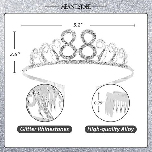 88th Birthday Gifts for Women, 88th Birthday Tiara and Sash, Happy 88th Birthday Party Supplies, It’s My 88th Birthday Sash and Tiara for 88th Birthday Party Supplies and Decorations in Saudi Arabia