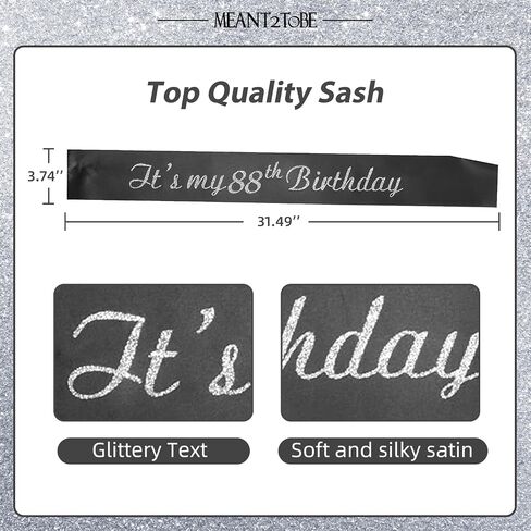 88th Birthday Gifts for Women, 88th Birthday Tiara and Sash, Happy 88th Birthday Party Supplies, It’s My 88th Birthday Sash and Tiara for 88th Birthday Party Supplies and Decorations in Saudi Arabia