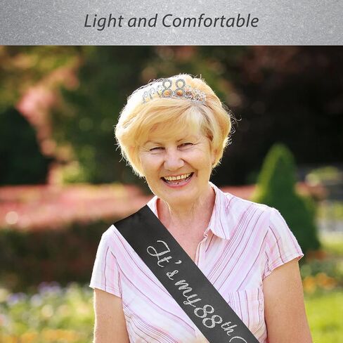 88th Birthday Gifts for Women, 88th Birthday Tiara and Sash, Happy 88th Birthday Party Supplies, It’s My 88th Birthday Sash and Tiara for 88th Birthday Party Supplies and Decorations in Saudi Arabia