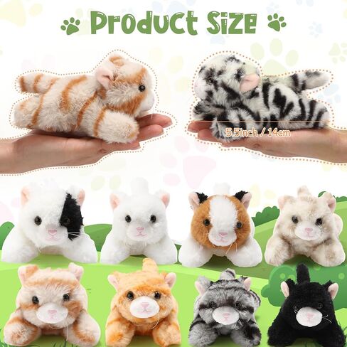 Lenwen 10 Pcs Cat Stuffed Animals Bulk Soft Cuddly Kitten Plush Sets Assorted Fluffy Stuffed Cats Cute Plush Kitten for Birthday Party Favor Gift Halloween Christmas Stocking Stuffers (Standing Style) in Saudi Arabia