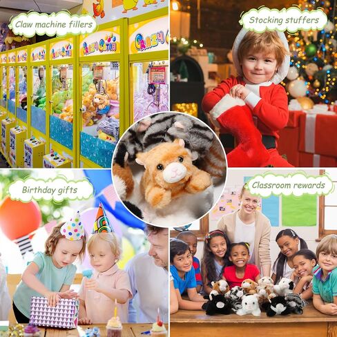 Lenwen 10 Pcs Cat Stuffed Animals Bulk Soft Cuddly Kitten Plush Sets Assorted Fluffy Stuffed Cats Cute Plush Kitten for Birthday Party Favor Gift Halloween Christmas Stocking Stuffers (Standing Style) in Saudi Arabia
