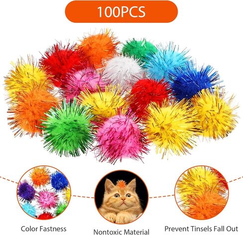 100 قطعة من كرات بوم بوم بوم بوم (1 بوصة)، فنون وحرف يدوية ملونة، كرات بوم بوم ناعمة ورقيقة كبيرة الحجم للحرف اليدوية والديكورات اليدوية الإبداعية in Kuwait