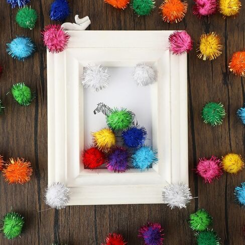 100 قطعة من كرات بوم بوم بوم بوم (1 بوصة)، فنون وحرف يدوية ملونة، كرات بوم بوم ناعمة ورقيقة كبيرة الحجم للحرف اليدوية والديكورات اليدوية الإبداعية in Kuwait